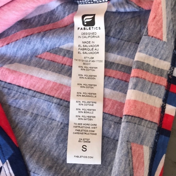Fabletics Americana Print McKinney Tee Sleeveless Athletic Tank Top - Picture 7 of 9